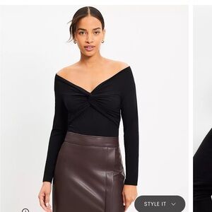 LOFT Knot Off The Shoulder Top